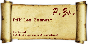 Páles Zsanett névjegykártya